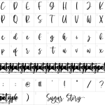 Mapa de caracteres da fonte Sugar Story Font