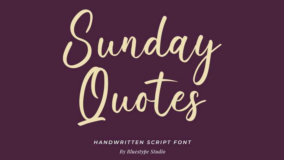 Sunday Quotes Font › Fontesk
