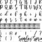 Mapa de caracteres da fonte Sunday Spring Font