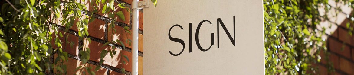 Sunlit signboard mockup - Instant Download