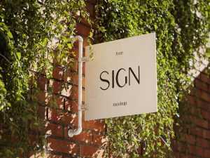 Sunlit signboard mockup - Instant Download