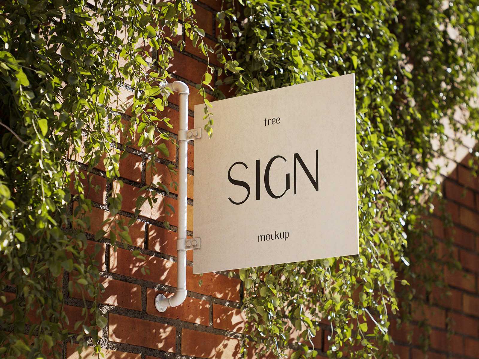 Sunlit signboard mockup - Instant Download