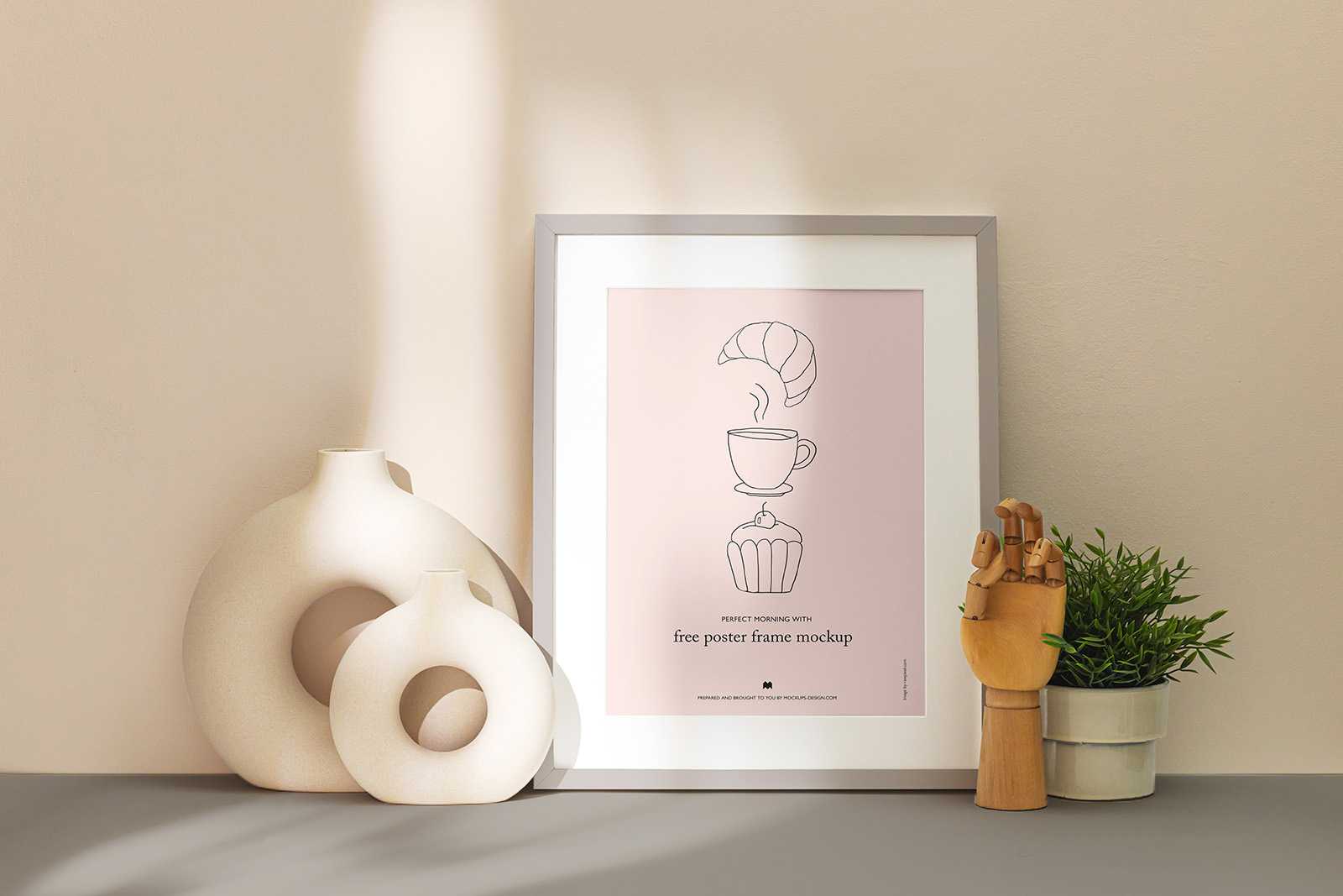 Sunny poster frame mockup - Instant Download
