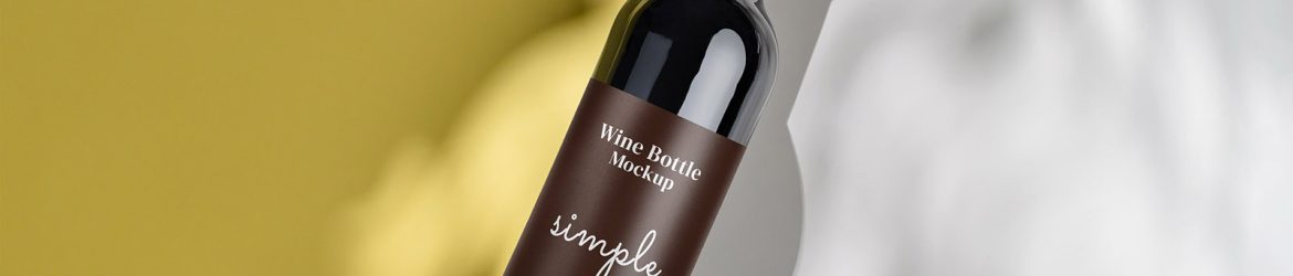 Sunny wine bottle mockup