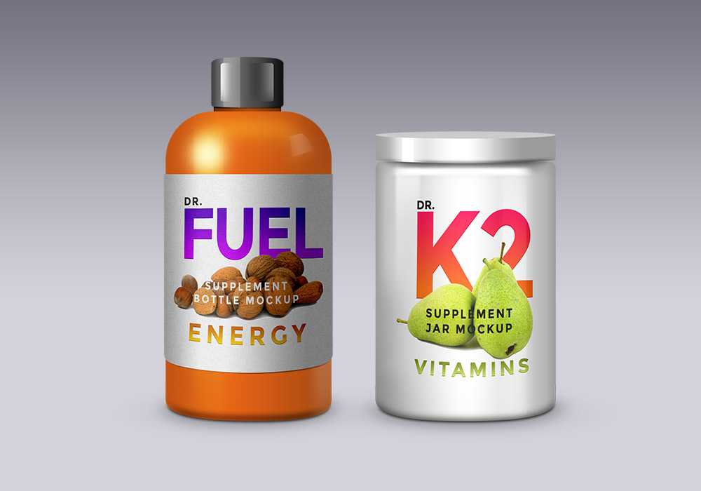 Supplement Product Packaging Mockup Templates