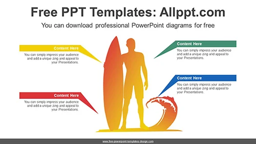 Surfer Enjoying Surfing PowerPoint Diagram