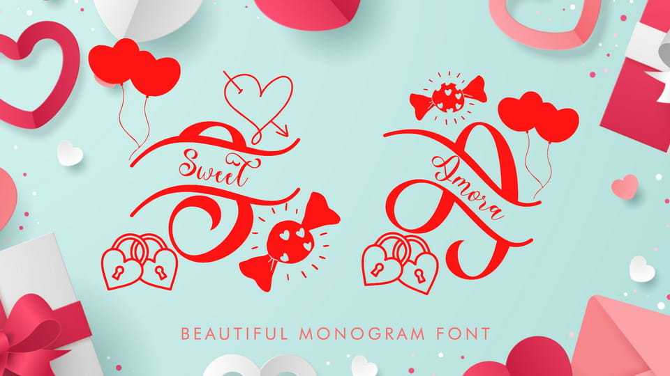 Sweet Amora Monogram Font › Fontesk