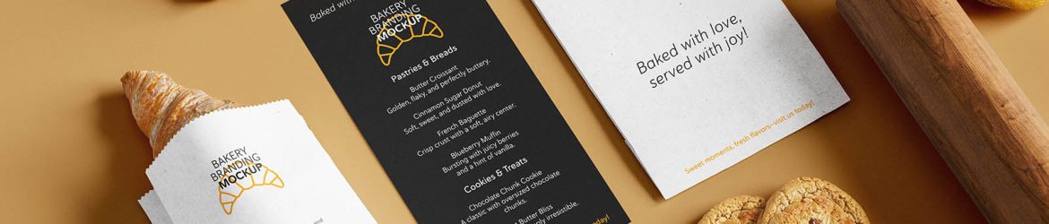 Sweet bakery branding mockup