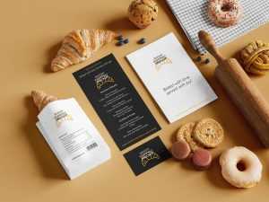 Sweet bakery branding mockup