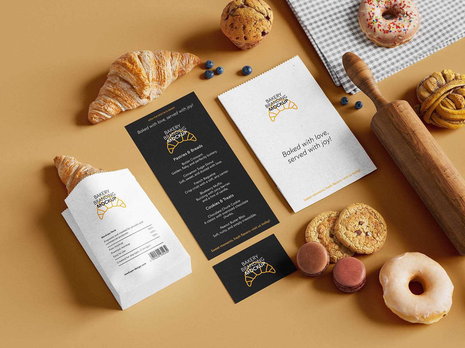 Sweet bakery branding mockup