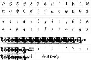 Mapa de caracteres da fonte Sweet Candy Font