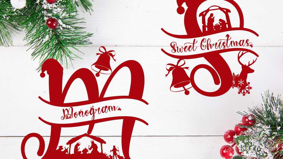 Sweet Christmas Monogram Font › Fontesk