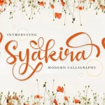Syakira Calligraphy Font - Fonte Grátis Syakira Calligraphy Font