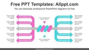 Symmetrical Bar Arrows PowerPoint Diagram