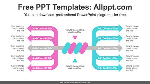 Symmetrical Bar Arrows PowerPoint Diagram