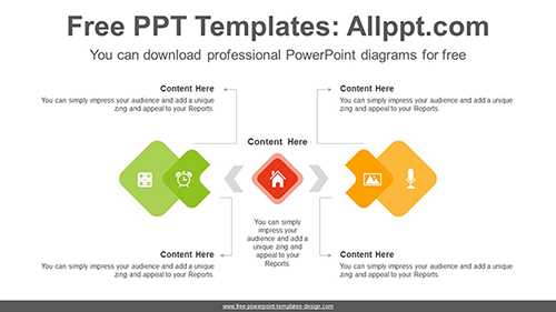 Symmetrical rhombus square PowerPoint Diagram Template