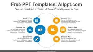 Symmetrical semi radial PowerPoint Diagram Template