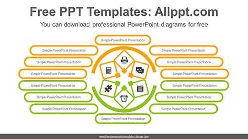 Symmetrical Semi Radial PowerPoint Diagram
