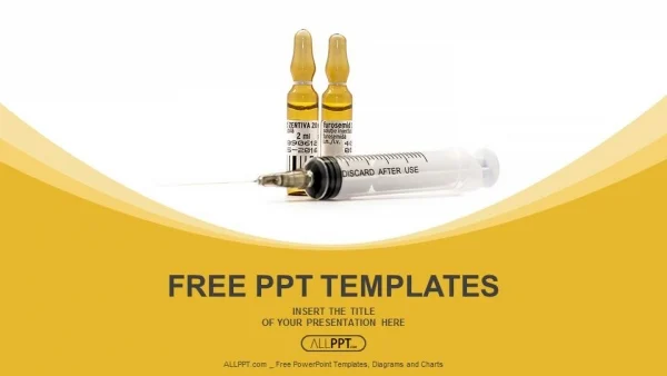 Syringe with needle and brown ampoule PowerPoint Templates