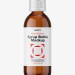Syrup bottle mockup / amber