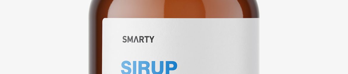 Syrup bottle mockup / amber