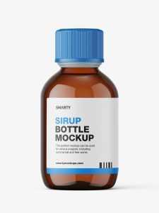 Syrup bottle mockup / amber