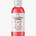 Syrup bottle mockup / clear