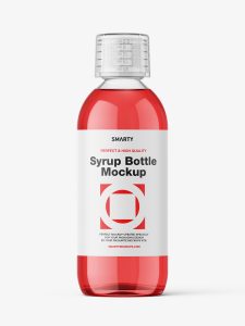 Syrup bottle mockup / clear