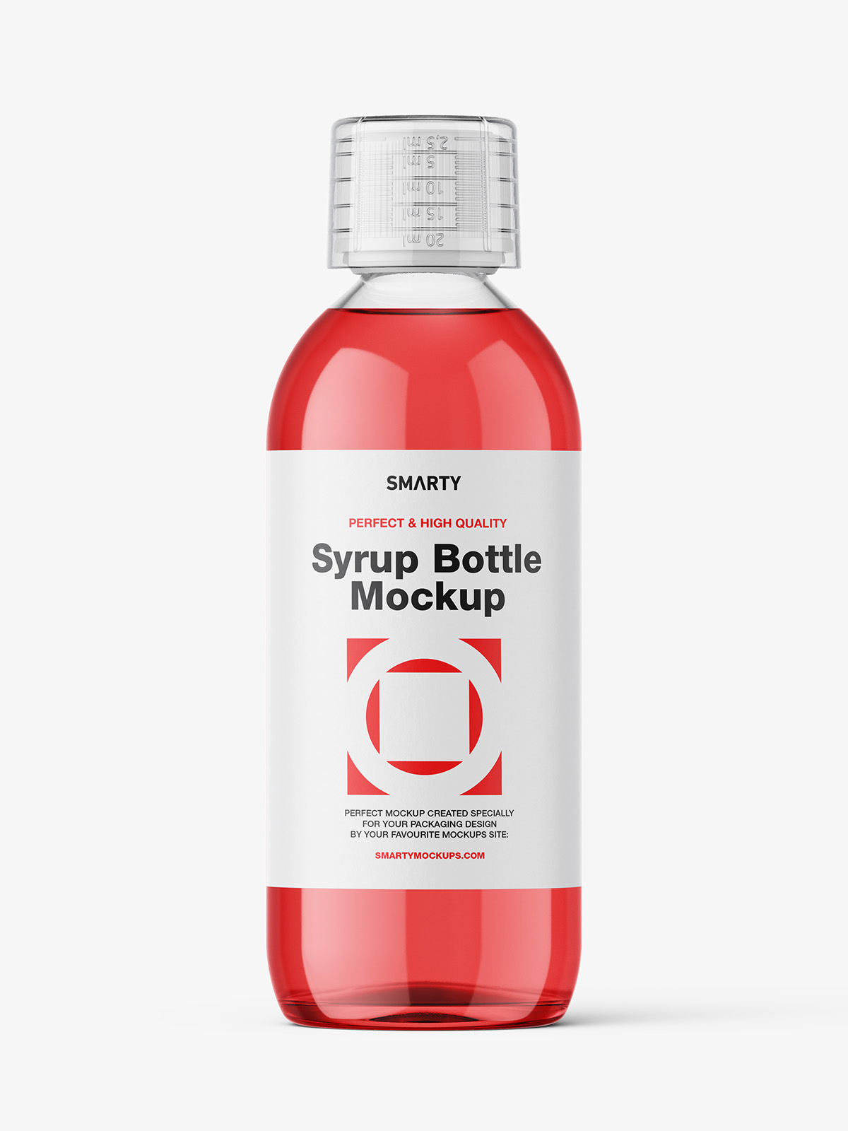 Syrup bottle mockup / clear