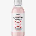 Syrup bottle mockup / clear