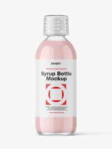 Syrup bottle mockup / clear
