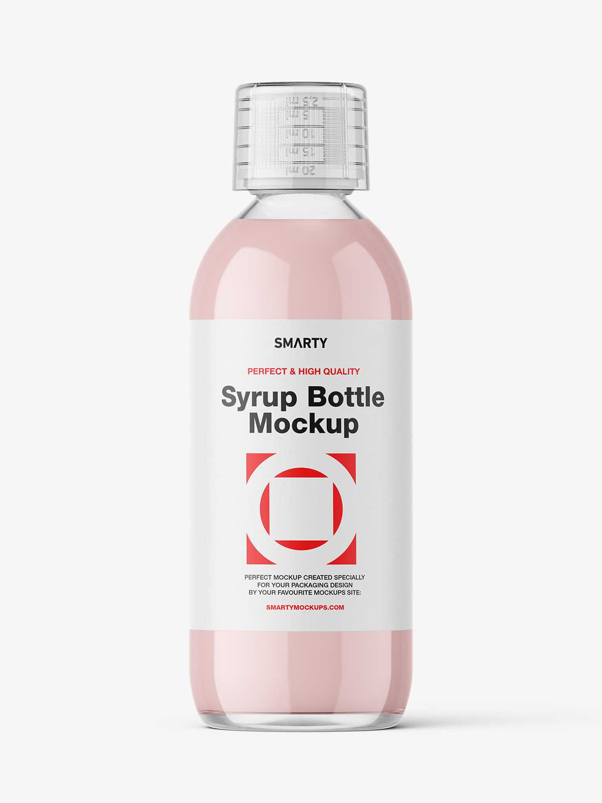 Syrup bottle mockup / clear