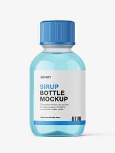 Syrup bottle mockup / clear