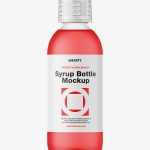 Syrup bottle mockup / frosted