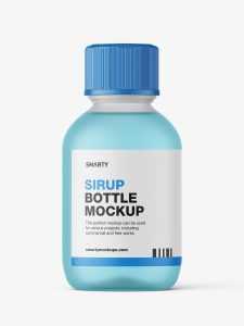 Syrup bottle mockup / frosted