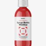 Syrup bottle mockup / glossy