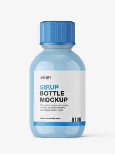 Syrup bottle mockup / glossy