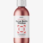 Syrup bottle mockup / metallic