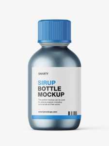 Syrup bottle mockup / metallic