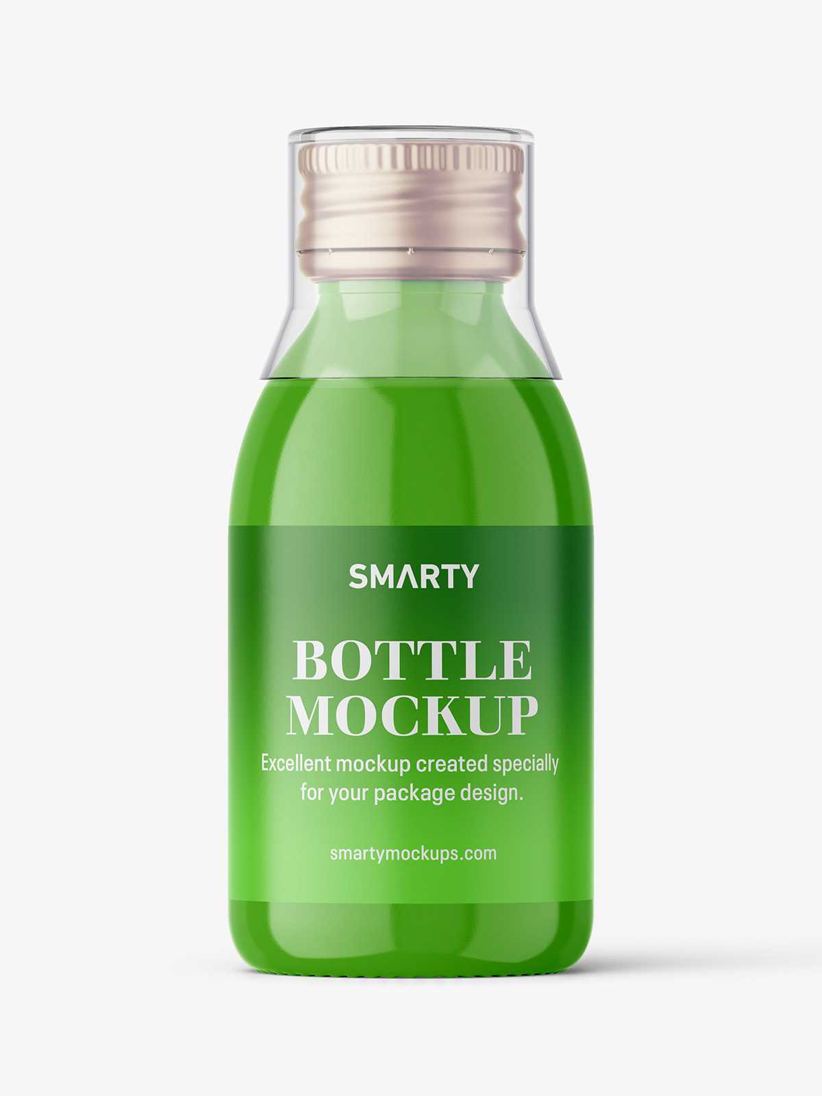 Syrup bottle mockup with silver cap / glossy
