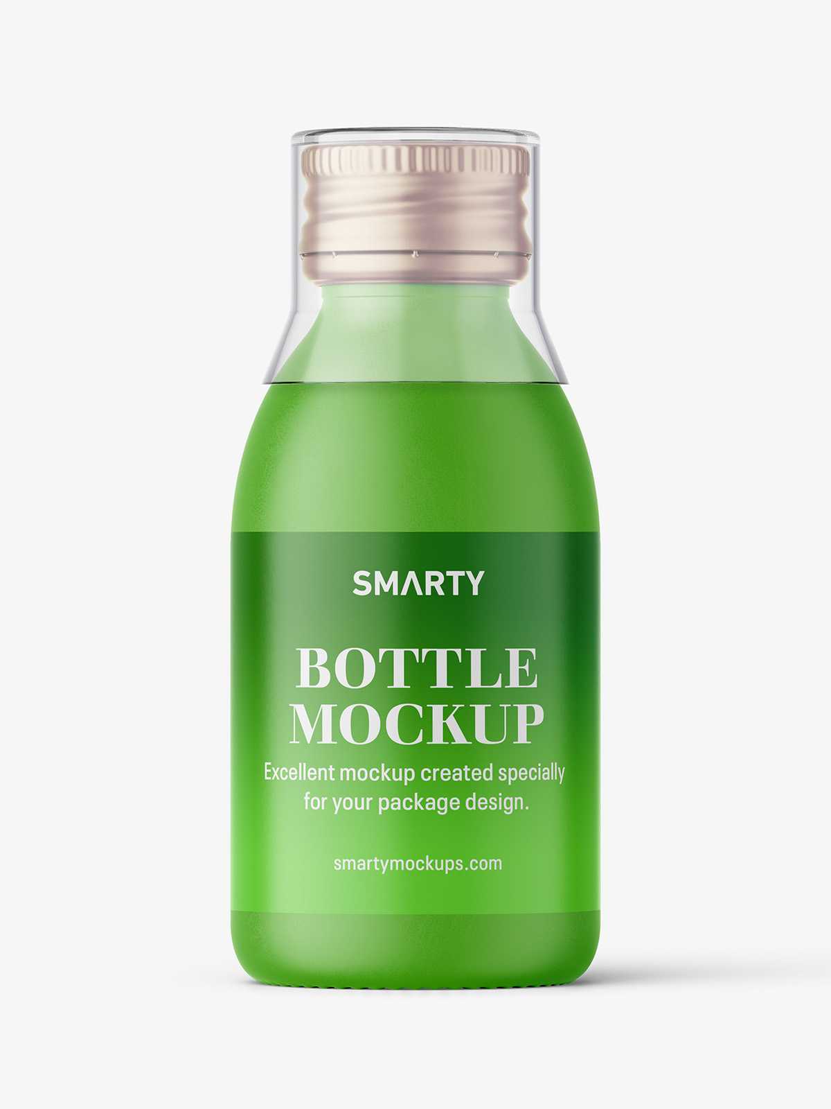 Syrup bottle mockup with silver cap / matt