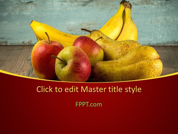 Table with Fruits PowerPoint Template