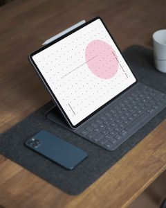 Tablet with a Keyboard Mockup