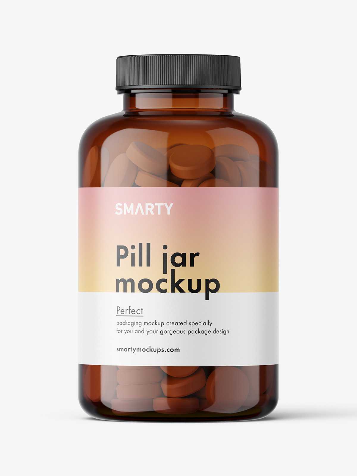 Tablets amber jar mockup