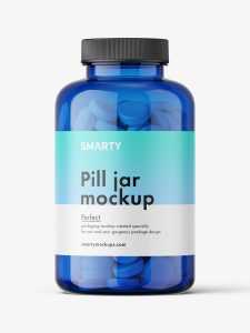 Tablets blue jar mockup