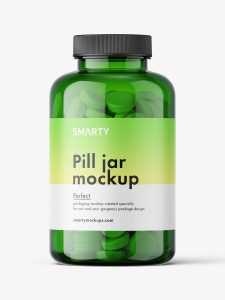 Tablets green jar mockup