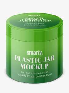 Tall glossy jar mockup