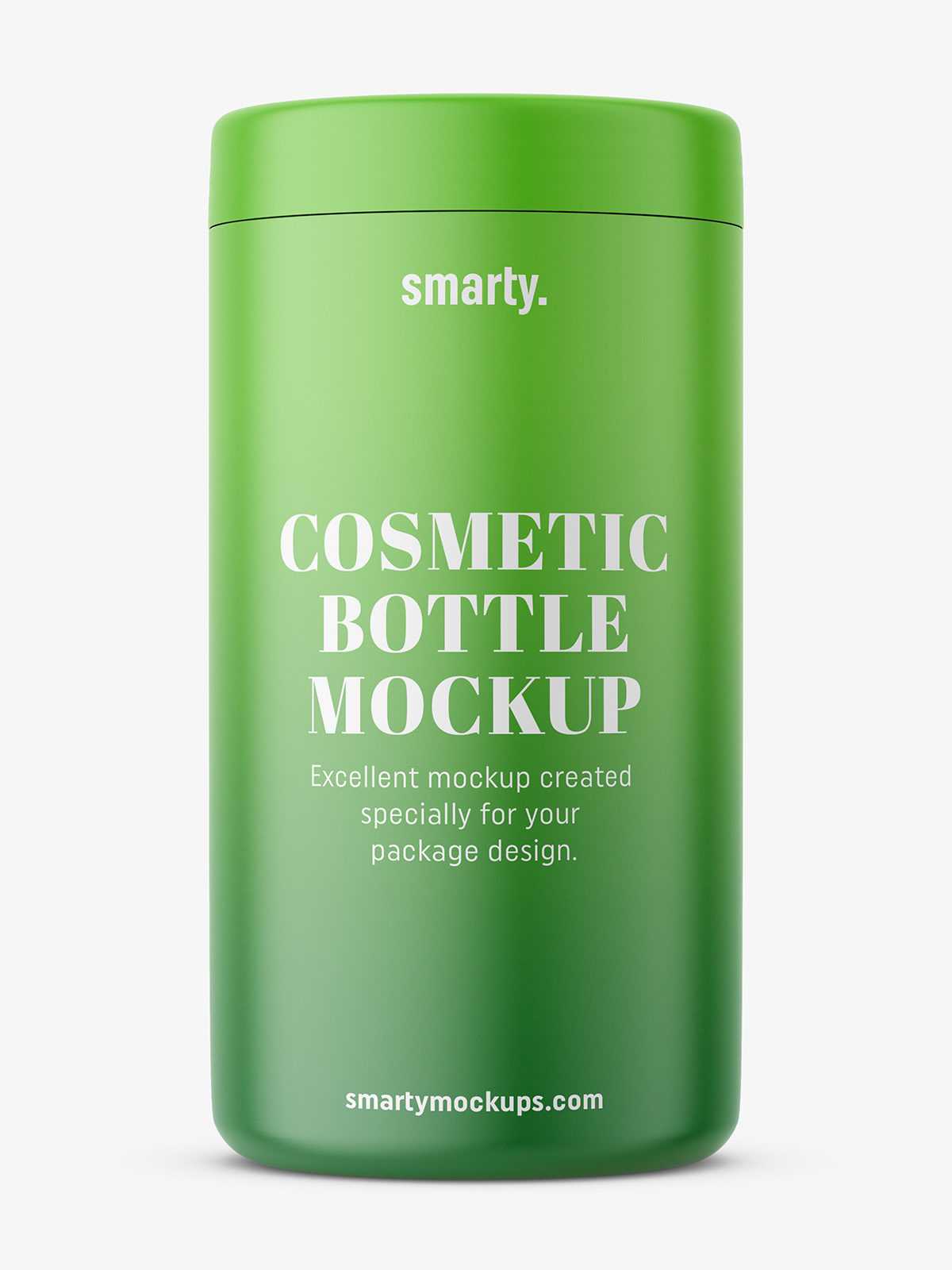 Tall matt cosmetic jar with glossy cap mockup