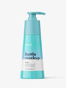 Tapered pump bottle mockup