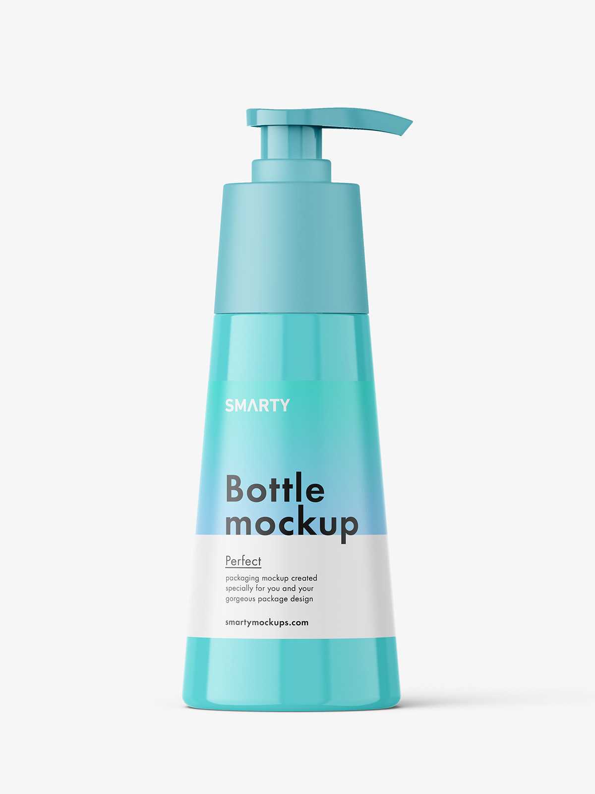 Tapered pump bottle mockup